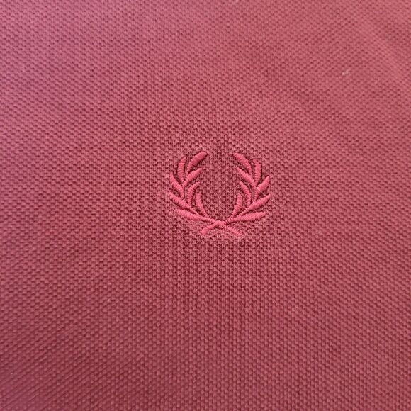 Fred Perry Polo Shirt Men’s XXL Burgundy Red Twin Tipped Cotton Classic - Picture 4 of 8